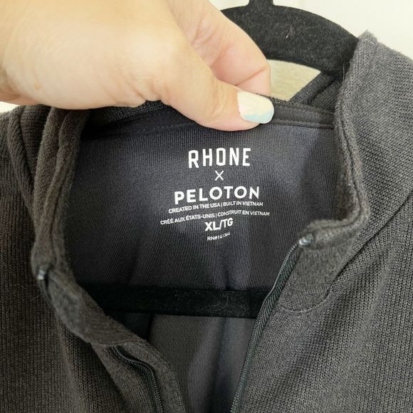 Rhone Peloton Commuter 1/4 Zip Mens Size XL Sweater Pullover Black Gray - Picture 3 of 10